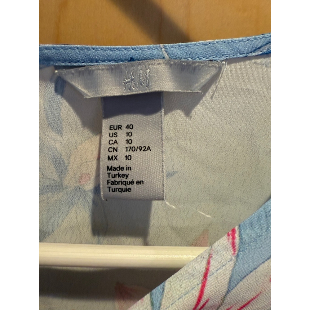 Women's H&M Floral Blouse Size 10 Blue - Picture 5 of 5